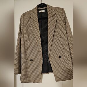 Mango Brown Double-breasted Blazer Jacket Small